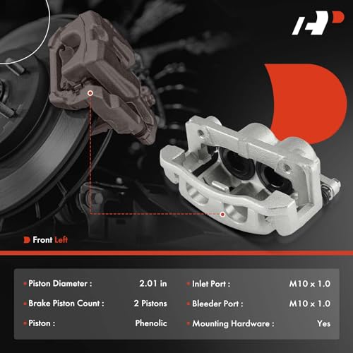 A-Premium Disc Brake Caliper Assembly with Bracket Compatible with Select Nissan and Infiniti Models - Pathfinder Armada, Armada, QX56, Titan, V8 5.6L - Front Left Driver Side - Image 2