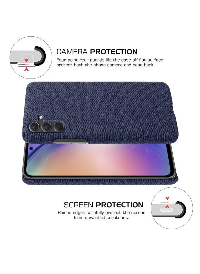 Generic Samsung Galaxy A-55 Case, Soft Premium Felt Cloth Phone Case for Samsung Galaxy A-55, Slim Comfortable Waterproof and Shockproof, Fully-Wrapped Plush Fabric Cover Compatible with Samsung A-55 5G, Blue  - Image 3