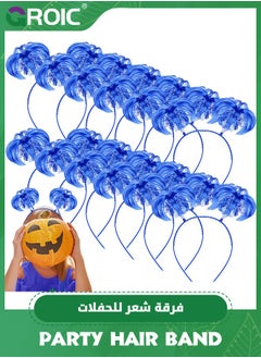GROIC 6 Pieces Tinsel Wrapped Ponytails Headbands Headwear Feathers Head Bopper for Women Girls Hair Costume Party Dress-up Accessories (Blue)  - Image 1
