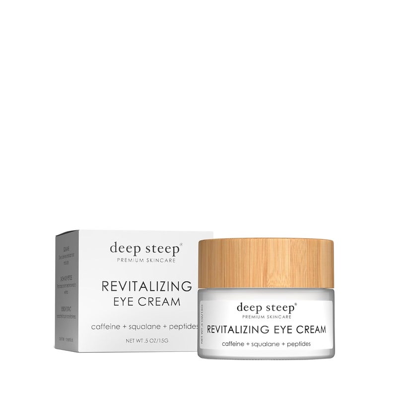 Deep Steep Revitalizing Eye Cream 05 oz Hydrating Eye Cream with Caffeine Coconut Jojoba Argan Oil Aloe Glycerin Vegan Clean Beauty Skincare Soft Refreshed Eyes - Image 1