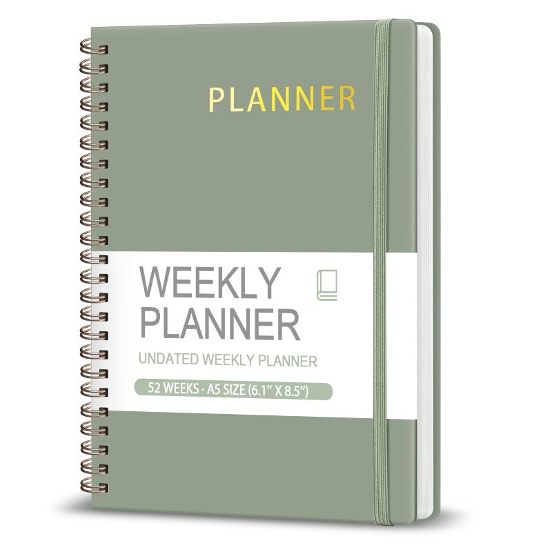 VALOME Undated Weekly Planner, Weekly To Do List Notebook with Goal, Organizer & Habit Tracker, A5 Daily Planner with Spiral Binding, Ideal for Office School Suppies - Image 1