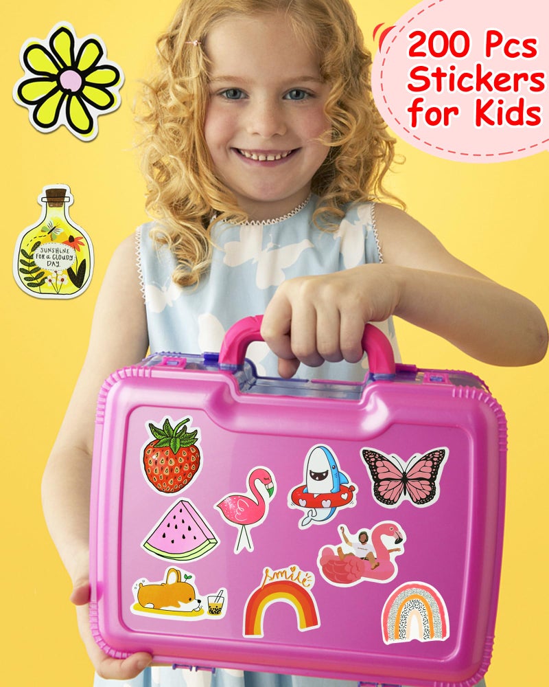 Eoaod 200Pcs Water Bottle Stickers for Kids, Cute Stickers for Water Bottles, Vinyl Waterproof Stickers Aesthetic Laptop Sticker Pack Classroom Prizes Skateboard Stickers for Kids Teens Girls Students - Image 5