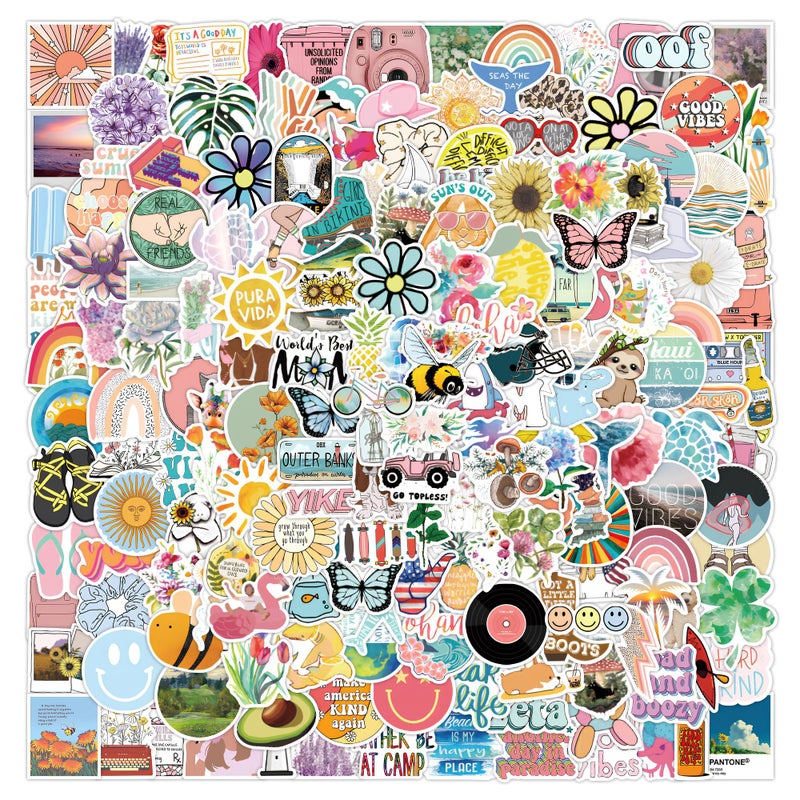 Eoaod 200Pcs Water Bottle Stickers for Kids, Cute Stickers for Water Bottles, Vinyl Waterproof Stickers Aesthetic Laptop Sticker Pack Classroom Prizes Skateboard Stickers for Kids Teens Girls Students - Image 1