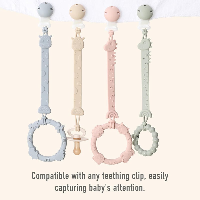 YIVEKO Silicone Teethers for Babies 06 612 Months Teething Toys for Infants Baby Chew Toys for Sucking Needs Baby Teething Rings for Infant Boys and Girls 3 PackDinosaurBlue - Image 5