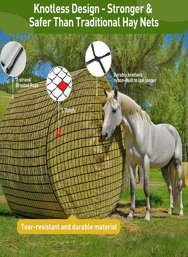 Fahnemt Round Bale Hay Net for Horses, Durable Knotless Nylon Slow Feeder, 6x6 ft, Reduces Hay Waste, Ideal for Outdoor Use, Promotes Healthy Digestion (6 * 6Ft) - Image 3