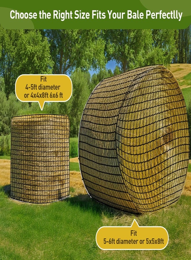 Fahnemt Round Bale Hay Net for Horses, Durable Knotless Nylon Slow Feeder, 6x6 ft, Reduces Hay Waste, Ideal for Outdoor Use, Promotes Healthy Digestion (6 * 6Ft) - Image 2