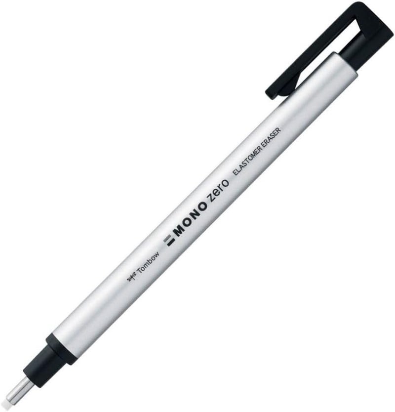 Tombow Holder Eraser, Mono Zero Round Shapre Silver (EH-KUR04)
