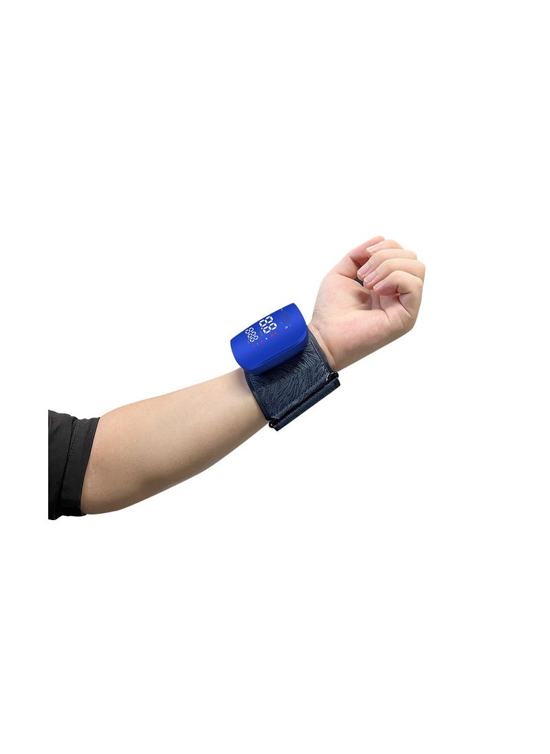 REALBLAD - Blood Pressure Monitor with Arabic Broadcast, Rechargeable 2x99 Readings Memory Wrist BP Monitor, with LED Large Display (BLUE) - Image 1