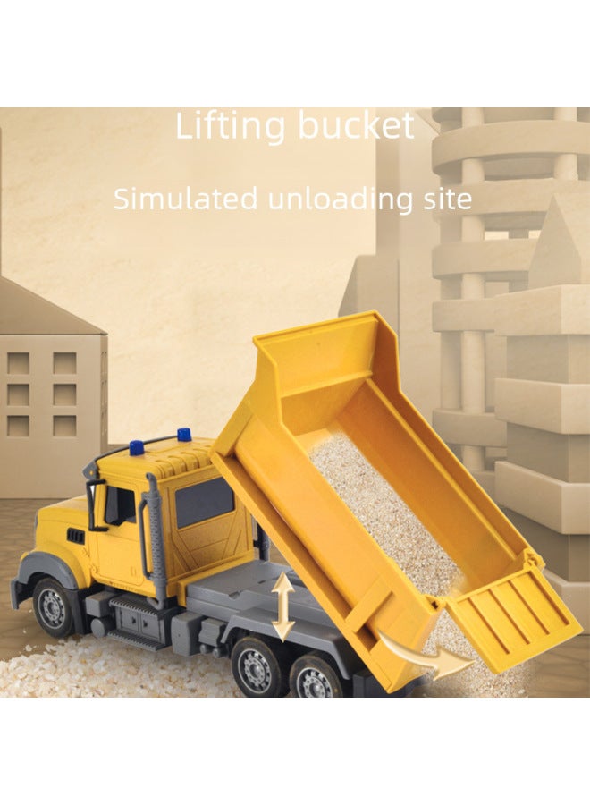 Remote Control Car Toy Lights Sound Effects For Kids-Color:QH2801-1D European-style Six-way Cement Mixer-Proportion:Package Three: 1 Lithium Battery 1 Charging Line 1 Remote Control Battery - Image 2