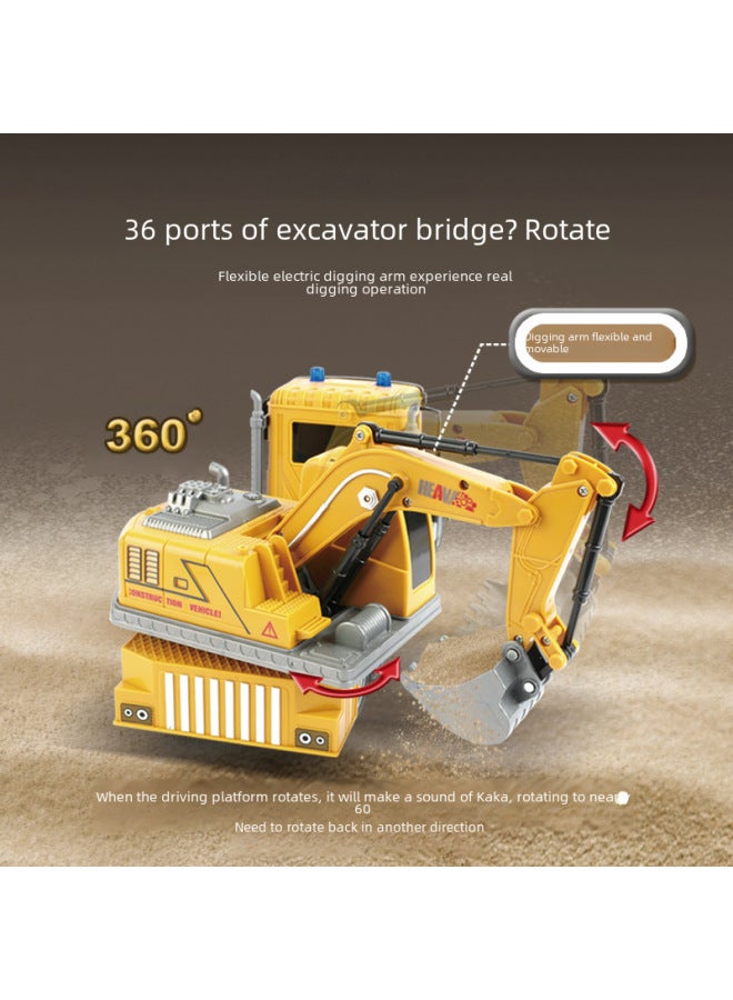 Remote Control Car Toy Lights Sound Effects For Kids-Color:QH2801-1D European-style Six-way Cement Mixer-Proportion:Package Three: 1 Lithium Battery 1 Charging Line 1 Remote Control Battery - Image 5