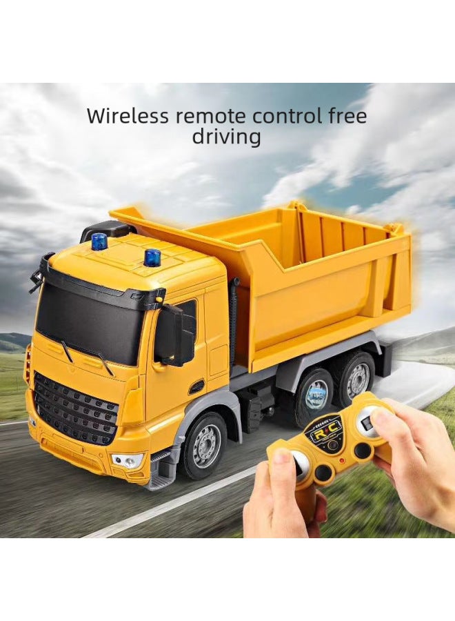 Remote Control Car Toy Lights Sound Effects For Kids-Color:QH2801-1D European-style Six-way Cement Mixer-Proportion:Package Three: 1 Lithium Battery 1 Charging Line 1 Remote Control Battery - Image 3
