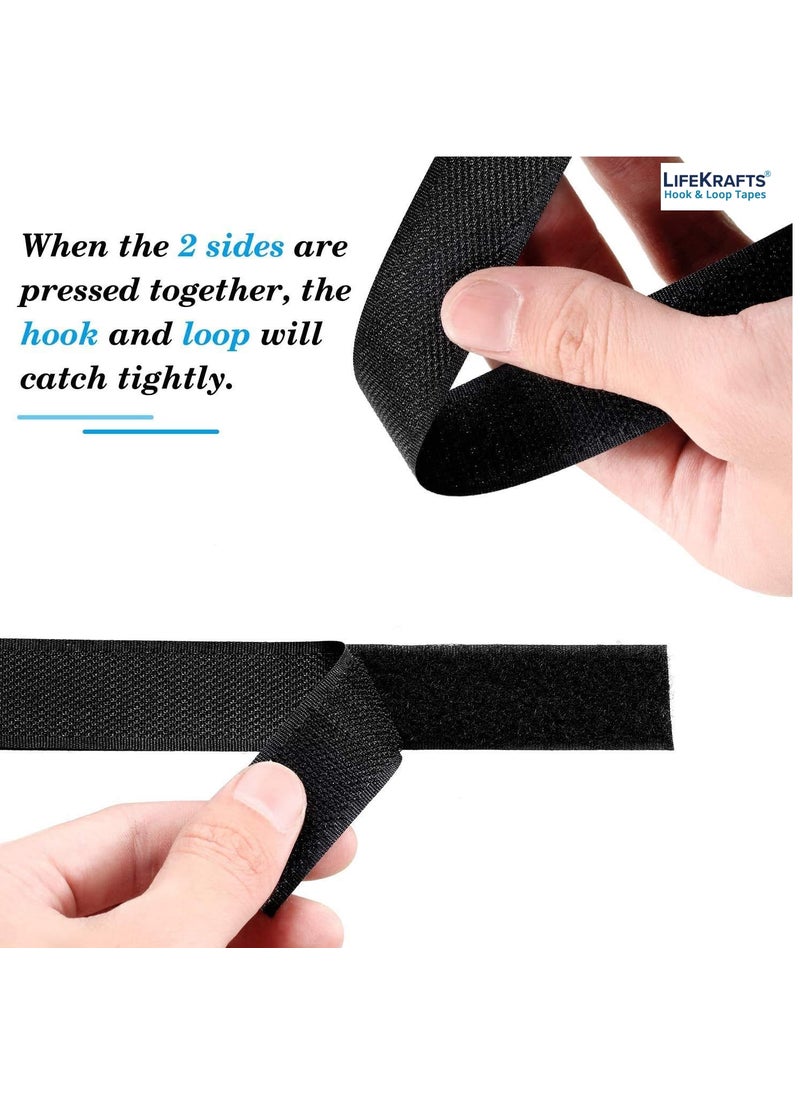 Lifekrafts Lifekrafts Non Adhesive Hook & Loop Tape | (10M*25mm , Black Color)  - Image 4