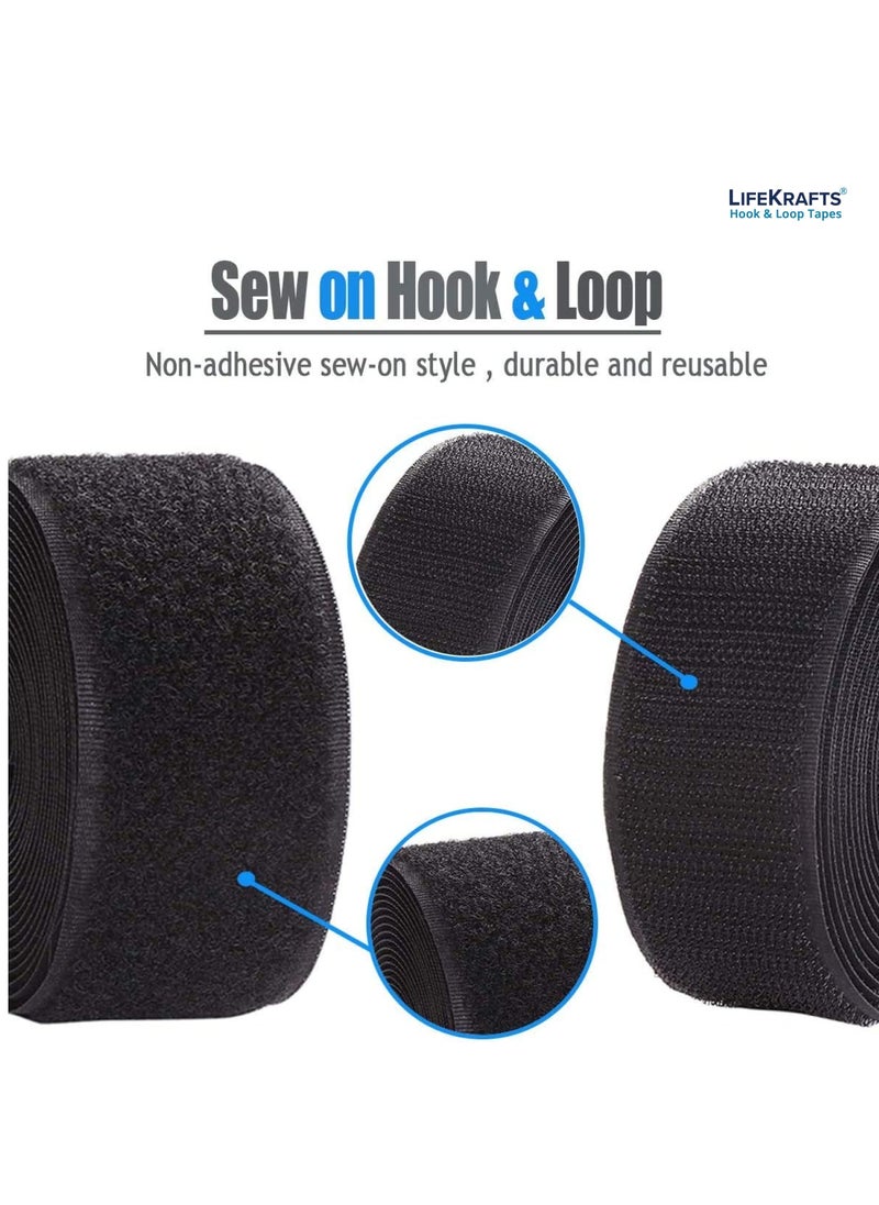 Lifekrafts Lifekrafts Non Adhesive Hook & Loop Tape | (10M*25mm , Black Color)  - Image 3