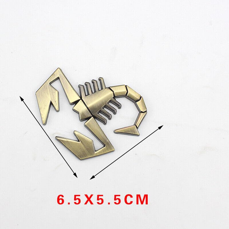 VRT 3D Chrome Emblem Automotive Car, Bike Badges Logo Self Adhesive Sticker (Scorpion, Bronze) - Image 2
