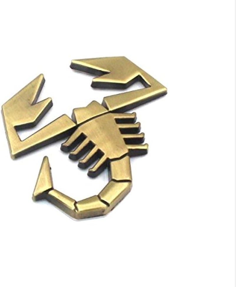VRT 3D Chrome Emblem Automotive Car, Bike Badges Logo Self Adhesive Sticker (Scorpion, Bronze) - Image 1