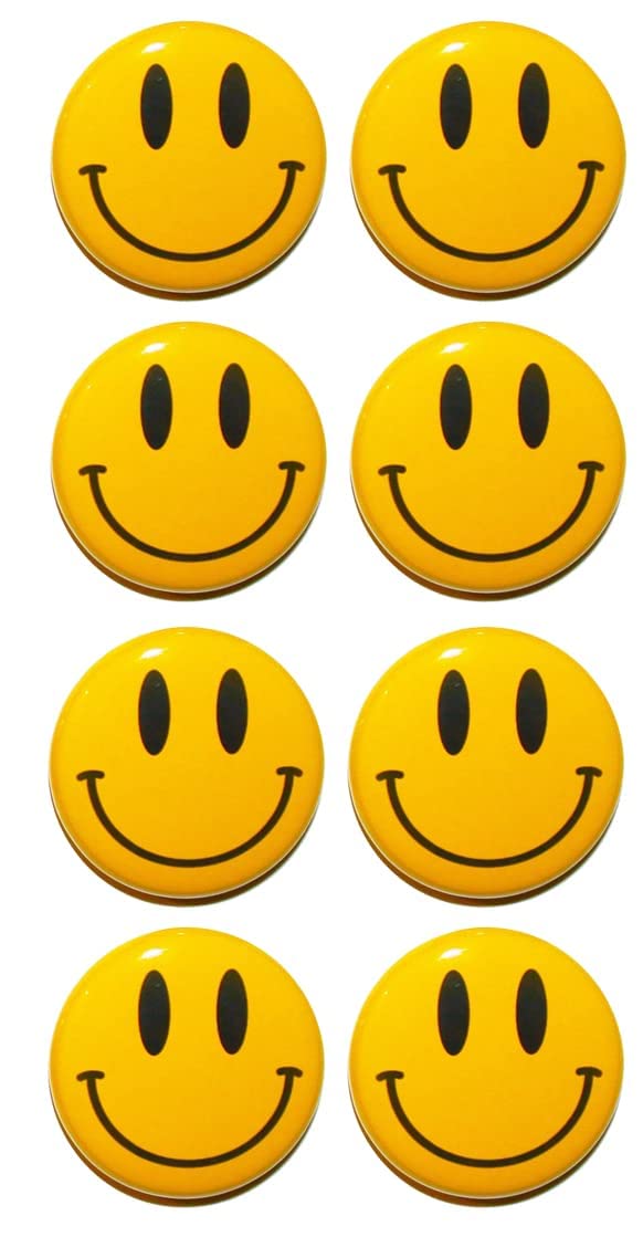 Kunya® Colorful Clear Refrigerator Magnets Round Notice Board Pinup Magnet for Whiteboard, Refrigerator, Map and Calendar, (Yellow-Smiley Magnet) - Image 2