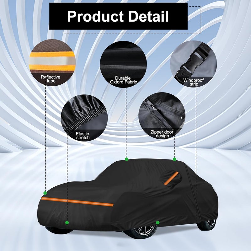 Amooca Heavy-Duty Car Covers Custom Fit for Mazda MX-5 Miata (1989-2024) Waterproof Sun-Proof All Weather for Automobiles Snow Cover 420D with Door Zipper Cotton Lining - Image 5