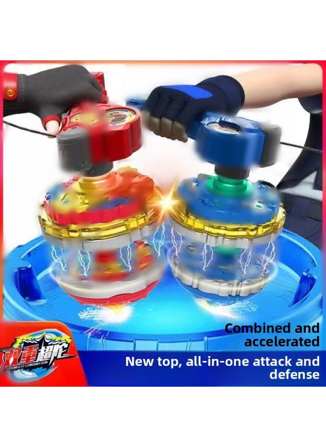 Children's Super Variable Fit Zhantuo Explosive Armor Magic Alloy Gyroscope Light Double Armor Battle Boys Gyroscope Toy-Color:Our Store's Special Gyro Refill [1 Single Gyro]-Specifications:Deluxe Edition [free Extra Large Battle Disk] 99% Choice