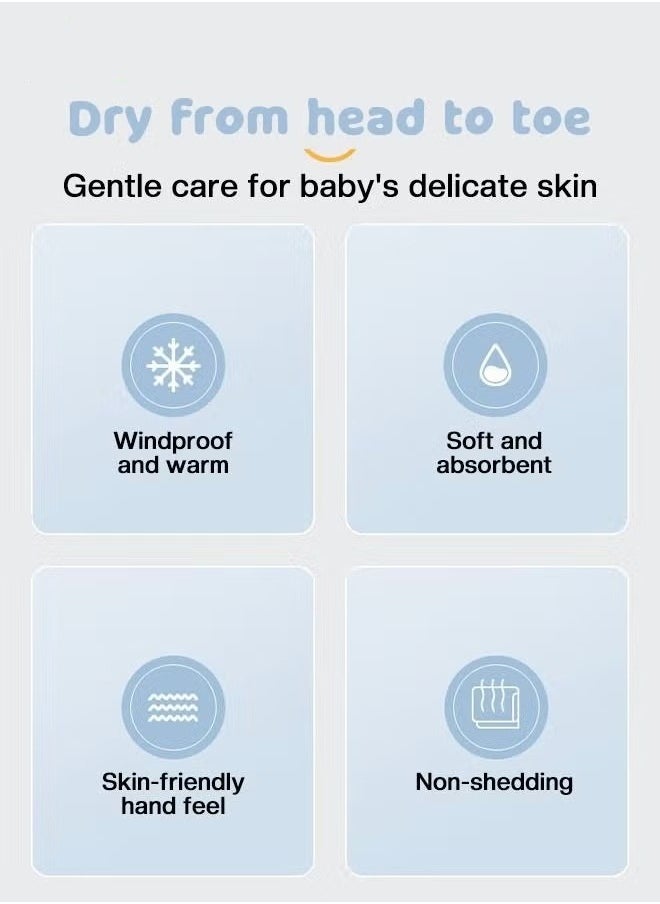 MIXDE - Baby Kids Hooded Bath Towel Fast Water Absorption Soft and Skin-friendly Baby Quilt 70*130cm±2cm - Image 1