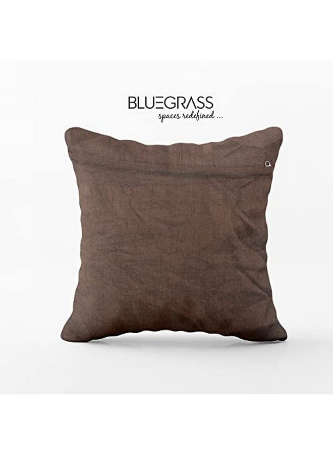 BLUE GRASS Digital HD Foil Print Velvet 200 TC Cushion Cover - Set Of 5 || Fawn || Size: 16X16 Inches. - Image 3