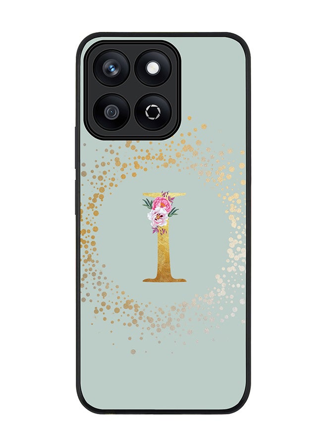 Stylizedd For Honor X7c 4G Case,Slim fit Camera Protection, Shockproof Thin Phone cover  - Custom Monogram Floral - I  (Light Grey ) - Image 1