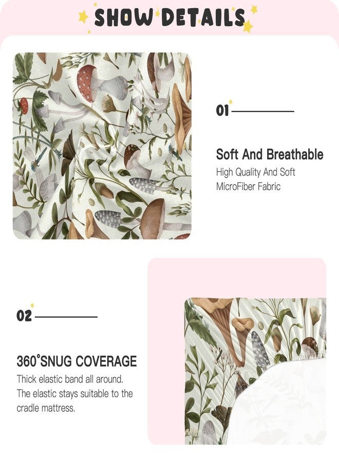 Kigai Mushrooms and Berries Crib Sheets for Boys Girls Pack N Play Sheet Soft Breathable Mini Crib Sheets 39" x 27" - Image 5