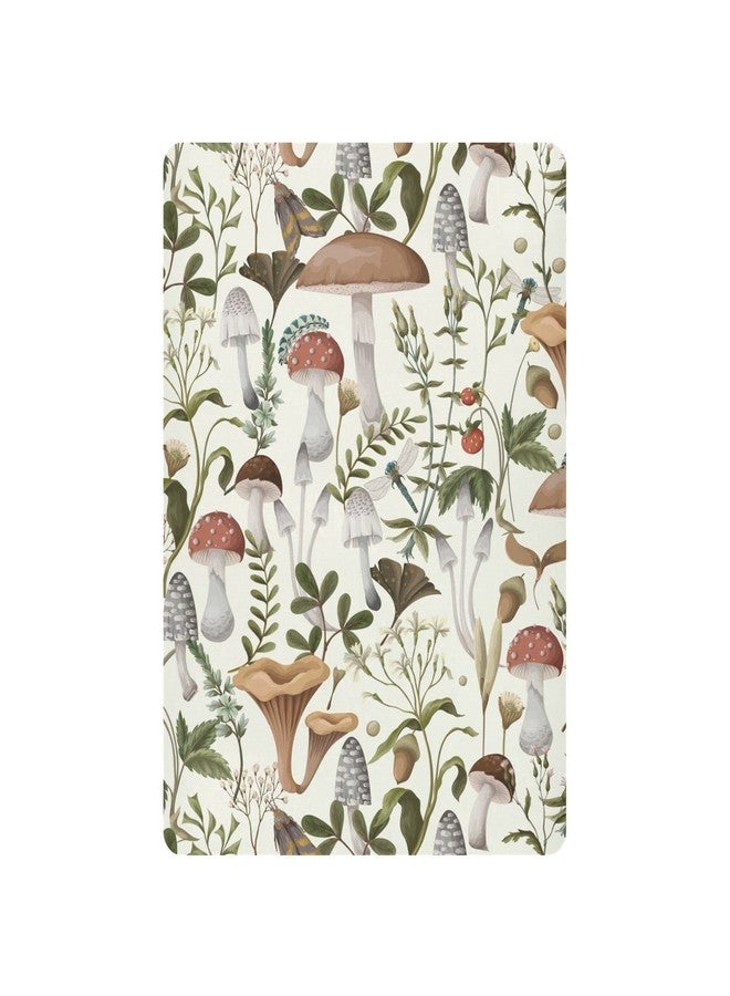 Kigai Mushrooms and Berries Crib Sheets for Boys Girls Pack N Play Sheet Soft Breathable Mini Crib Sheets 39" x 27" - Image 2