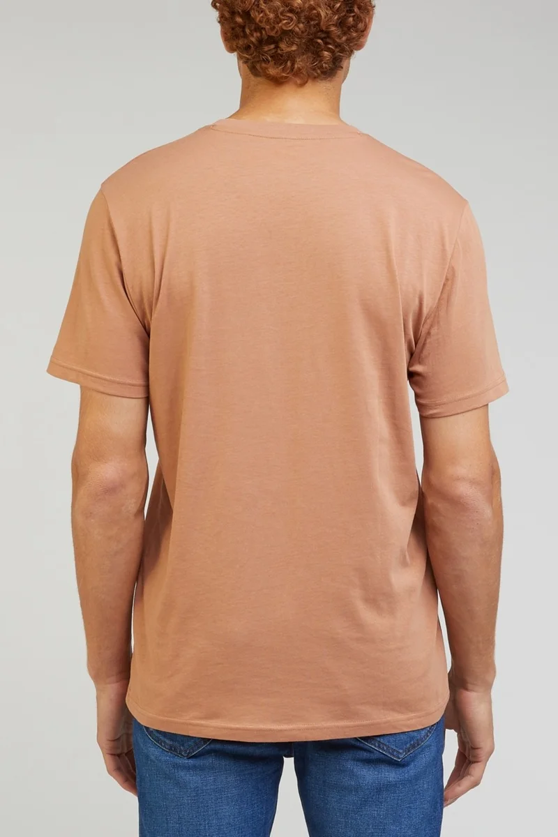 لي Regular Fit Normal Cut Cotton Crew Neck Orange T-Shirt