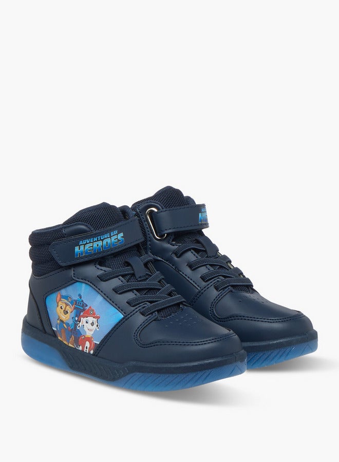 PAW PATROL Printed High-Top Sneakers with Hook and Loop Closure - Image 1