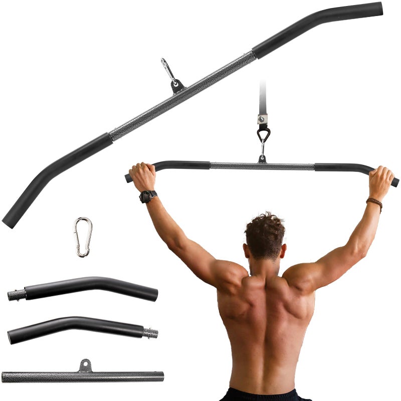 Mezchi 3999cm LAT Pull Down Attachments LAT Pull Down Bar with NonSlip Handle LAT Bar Cable Machine Attachment for Gym Muscle Building Muscle Building