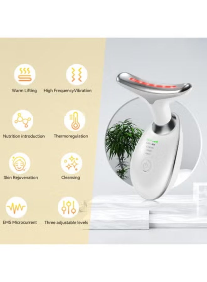 Arabest 7 modes facial massager anti-wrinkle beauty instrument, 45°CV neck face lift and firming facial beauty instrument, LED photon therapy anti-wrinkle double chin remover, firming and lifting EMS facial massager for women V-shaped facial instrument. - Image 3