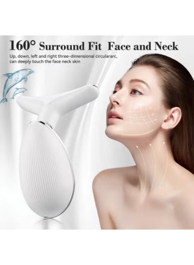 Arabest 7 modes facial massager anti-wrinkle beauty instrument, 45°CV neck face lift and firming facial beauty instrument, LED photon therapy anti-wrinkle double chin remover, firming and lifting EMS facial massager for women V-shaped facial instrument. - Image 2