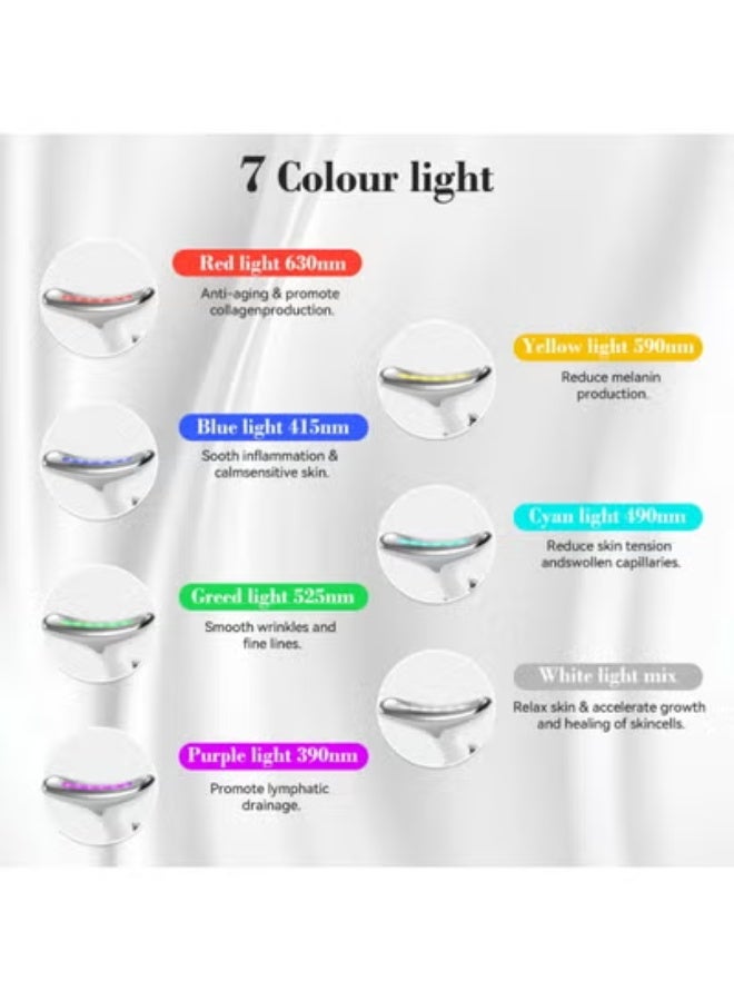 Arabest 7 modes facial massager anti-wrinkle beauty instrument, 45°CV neck face lift and firming facial beauty instrument, LED photon therapy anti-wrinkle double chin remover, firming and lifting EMS facial massager for women V-shaped facial instrument. - Image 5