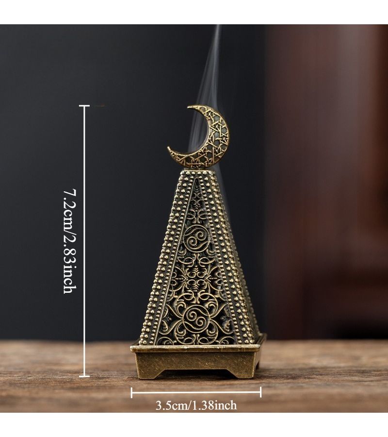 2Pcs Zinc Alloy Desktop Ornament Metal Diffuser with Moon and Carp Design - Image 3