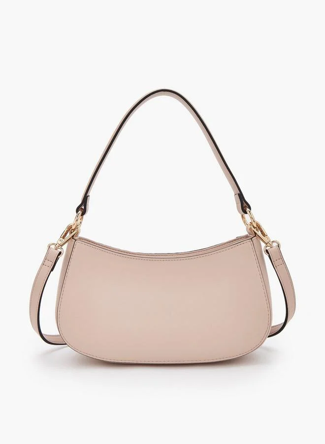 Celeste PINK Monogram Embossed Shoulder Bag With Zip Closure for Women | Best Price UAE