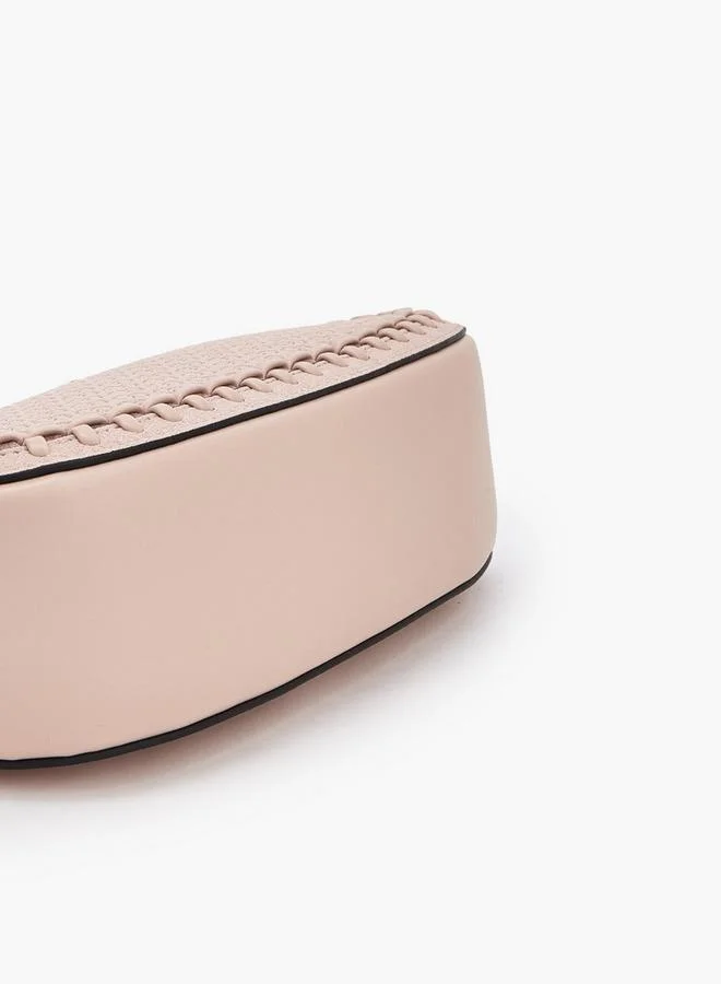 Celeste PINK Monogram Embossed Shoulder Bag With Zip Closure for Women | Best Price UAE