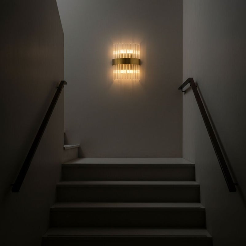 DANUBE HOME مصباح حائط نيروبي مصابيح حائط داخلية عصرية مصابيح معلقة G9 تصميم حديث إضاءة داخلية لغرفة النوم غرفة الطعام غرفة المعيشة L20xW10xH24cm-ذهبي - Image 2