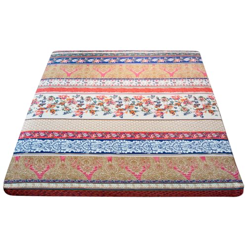 MAXYOYO Mattress Cover for Traditional Japanese Futon Mattress Futon Floor Mats Cover with Zipper Super Soft and Machine Washable Bohemian D Full - Image 1