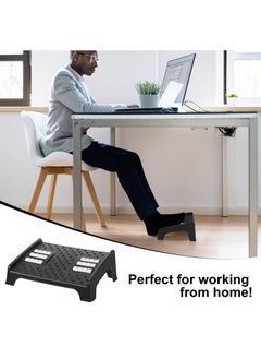 XiuWoo Foot Rest Under Desk Ergonomic Sturdy Office Footrest Black Foot Stool with Massage Surface and Roller Non Slip Bottom Feet Desk Support for Home Office Daily Work Supplies  - Image 4