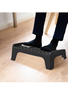 XiuWoo Foot Rest Under Desk Ergonomic Sturdy Office Footrest Black Foot Stool with Massage Surface and Roller Non Slip Bottom Feet Desk Support for Home Office Daily Work Supplies  - Image 3