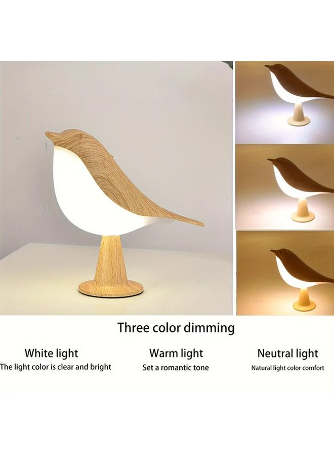 Bird LED Table Lamp Touch Controlled 3 Level Adjustable Rechargeable Night Light Maple Color - Image 5