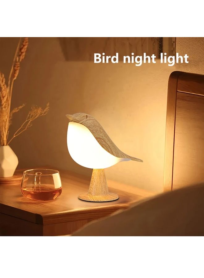 Bird LED Table Lamp Touch Controlled 3 Level Adjustable Rechargeable Night Light Maple Color - Image 2