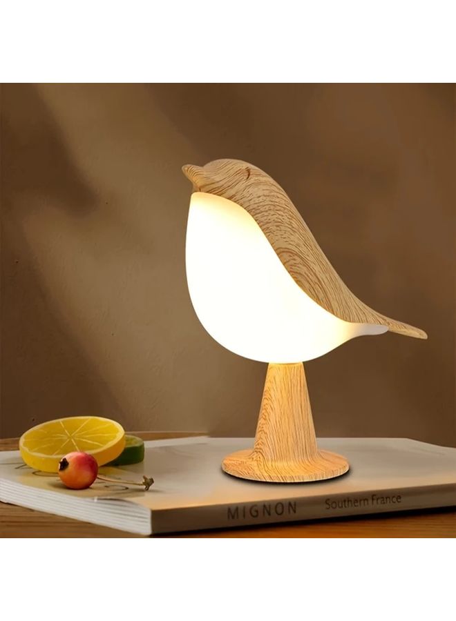 Bird LED Table Lamp Touch Controlled 3 Level Adjustable Rechargeable Night Light Maple Color - Image 1
