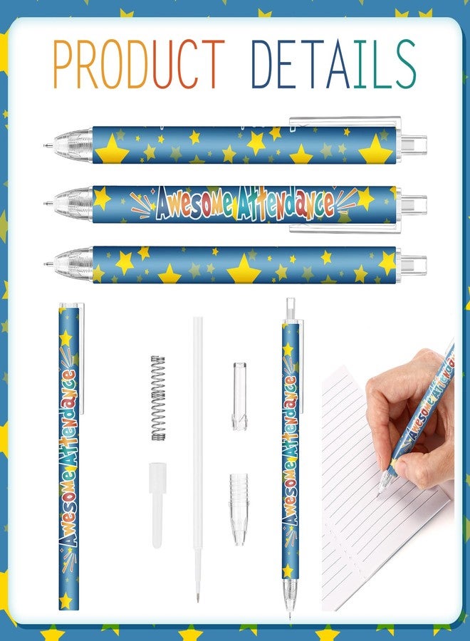 Sinload 100 Pcs Awesome Attendance Pens for Students Perfect Attendance Awards Pens for Classroom Prizes Motivational Brag Prizes for School Competition Educational Learning Activities Contests Team - Image 2