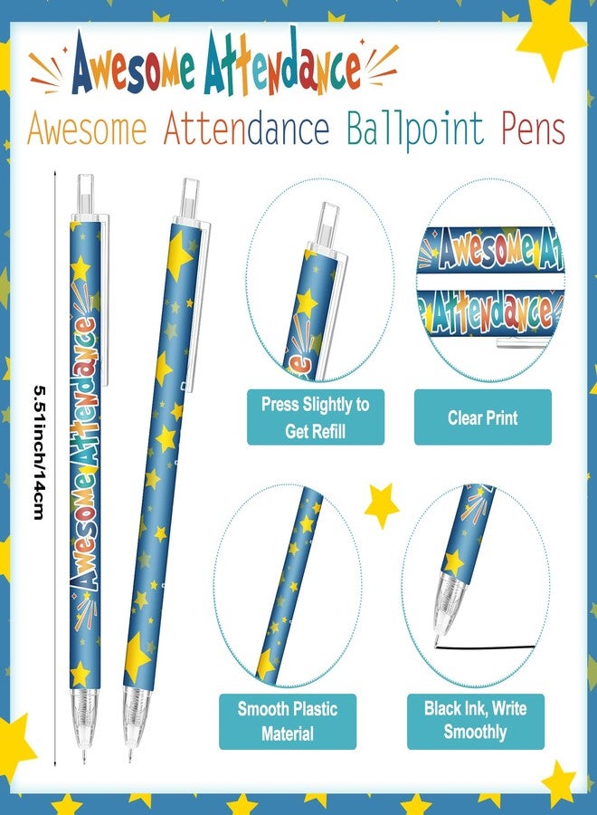 Sinload 100 Pcs Awesome Attendance Pens for Students Perfect Attendance Awards Pens for Classroom Prizes Motivational Brag Prizes for School Competition Educational Learning Activities Contests Team - Image 3