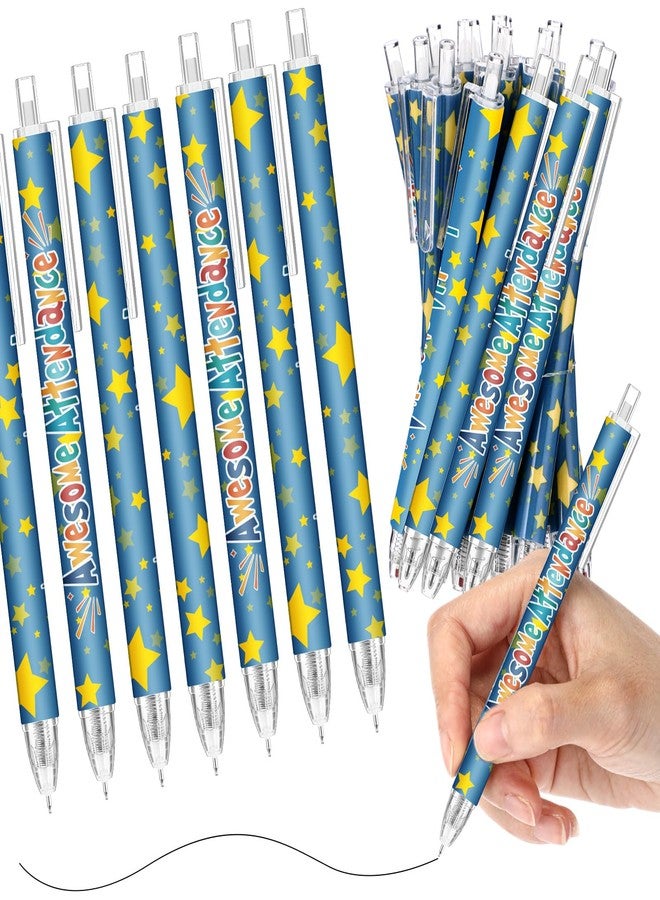 Sinload 100 Pcs Awesome Attendance Pens for Students Perfect Attendance Awards Pens for Classroom Prizes Motivational Brag Prizes for School Competition Educational Learning Activities Contests Team - Image 1