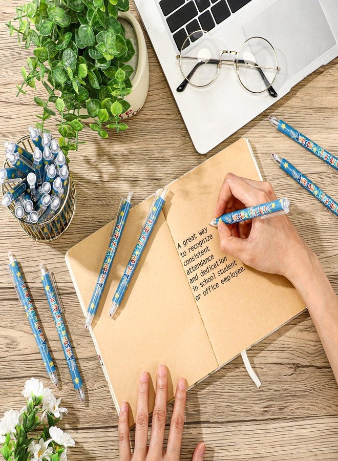 Sinload 100 Pcs Awesome Attendance Pens for Students Perfect Attendance Awards Pens for Classroom Prizes Motivational Brag Prizes for School Competition Educational Learning Activities Contests Team - Image 4
