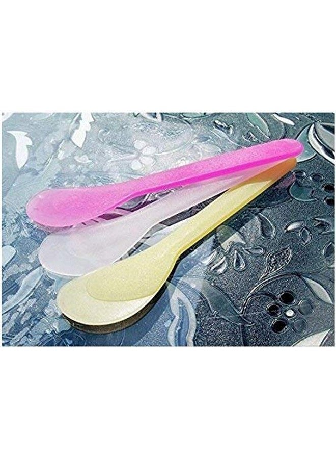 ASTRQLE 24 قطعة ملعقة بلاستيكية 13 سم 5.2" ملعقة مكياج قناع تجميلي ملعقة للعناية بالبشرة كريم وجه لأدوات الخلط والعينات الجمالية (أبيض) - Image 4