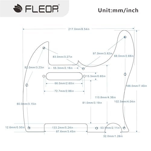FLEOR 8 Hole TL Pickguard Scratch Plate with Pickguard Screws Set Fit USA/MX Standard TL Style Pickguard Replacement, 3Ply Black - Image 2