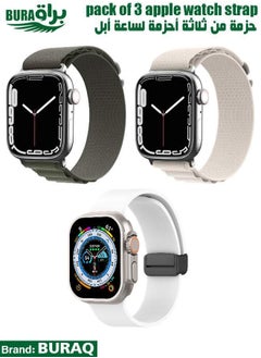 BURAQ Apple Watch Band Strap For Apple Watch Ultra 2/Ultra 49mm, Series 10 46mm, 9/8/7 45mm, SE2/SE/6/5/4 44mm, 3/2/1 42mm 